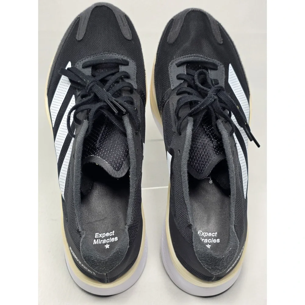 Adidas Adizero Boston 11 GX6651 Marathon Running Shoe Black White Mens Size 11.5